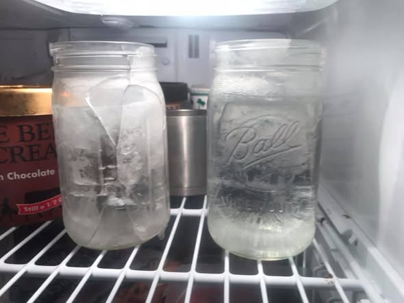 2 jars of experimental water